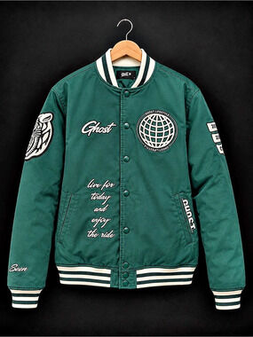 Ghost Varsity Jacket Green Varsity Jacket- excellent condition - size large